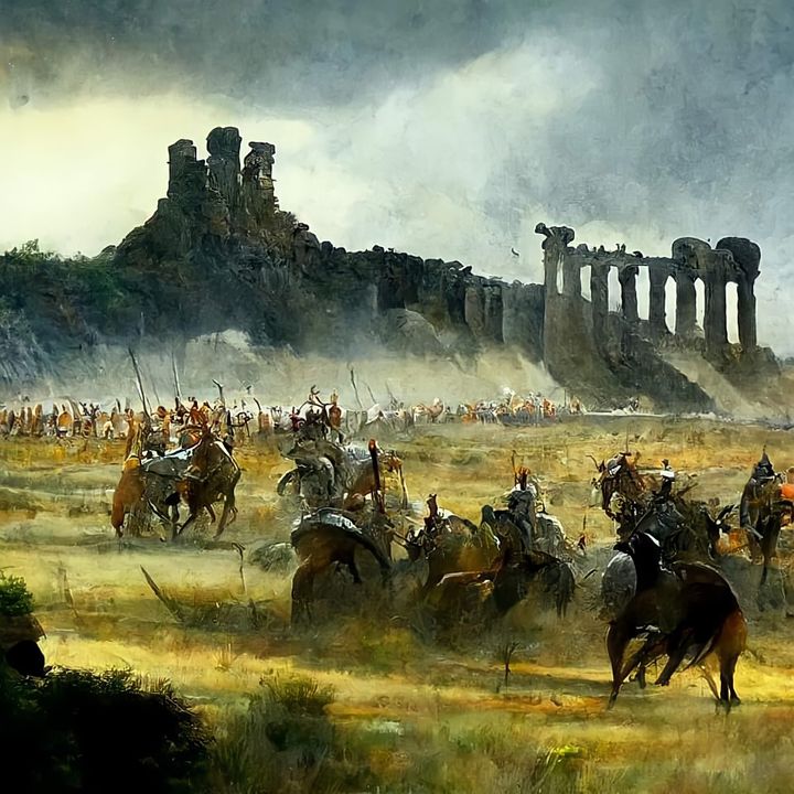 photo généré par Ai sur la guerre de Jugurtha contre l'emprie Romain 112-105 av. J.-C