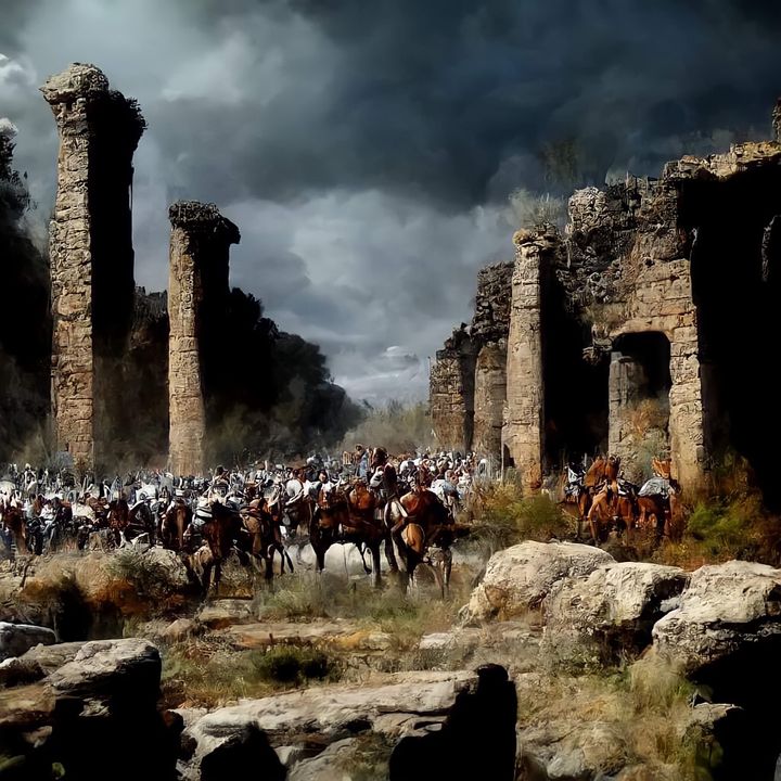 photo généré par Ai sur la guerre de Jugurtha contre l'emprie Romain 112-105 av. J.-C